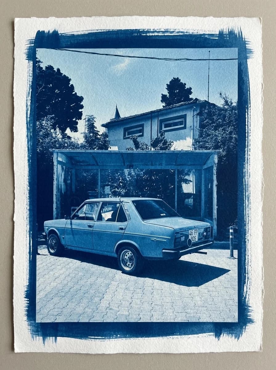 Fotoğraftan mavi baskı
